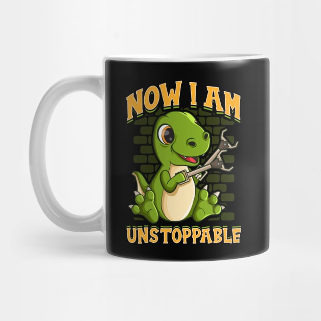 I Am Unstoppable TRex Funny Short Dinosaur Arms by theperfectpresents